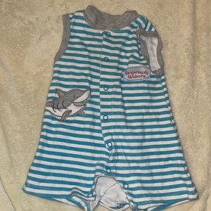 Quacker jack 3-6 months sleeveless one piece button up